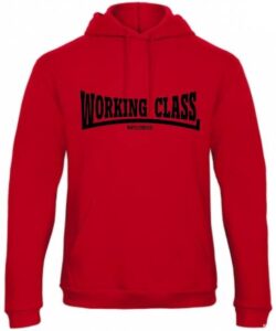 Working Class Records sudadera con capucha rojo negro