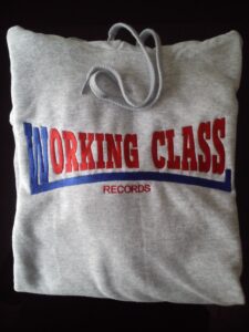 working class records sudadera gris jaspeado con capucha chica