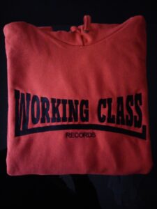 working class records sudadera rojo con capucha