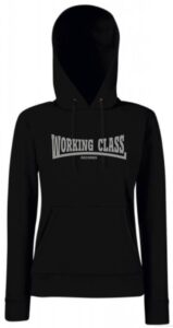 Working class records sudadera negra gris con capucha chica