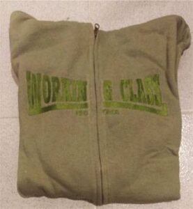 Working Class Records sudadera OLIVA cremallera con capucha CHICO