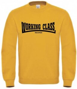 Working Class Records sudadera sin capucha amarillo negro