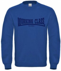 Working Class Records sudadera sin capucha azul real azul