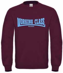 Working Class Records sudadera sin capucha granate azul west ham