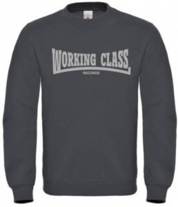 Working Class Records sudadera sin capucha gris grafito gris