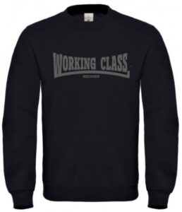 Working Class Records sudadera sin capucha negro gris