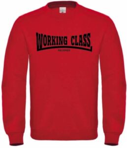 Working Class Records sudadera sin capucha rojo negro