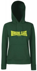 Working class records sudadera verde con capucha chica