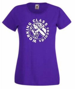 Working Class recors logo redondo camiseta chica morada