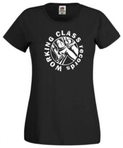 Working Class recors logo redondo camiseta chica negra